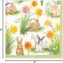 Bunnies And Daffodils - Cocktail Napkin