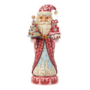 Nutcracker Santa Figurine With Tree Red And Pink