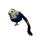 Holiday Bird Ornament - Blue With Brown