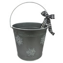 Metal Christmas Snow Bucket - Large