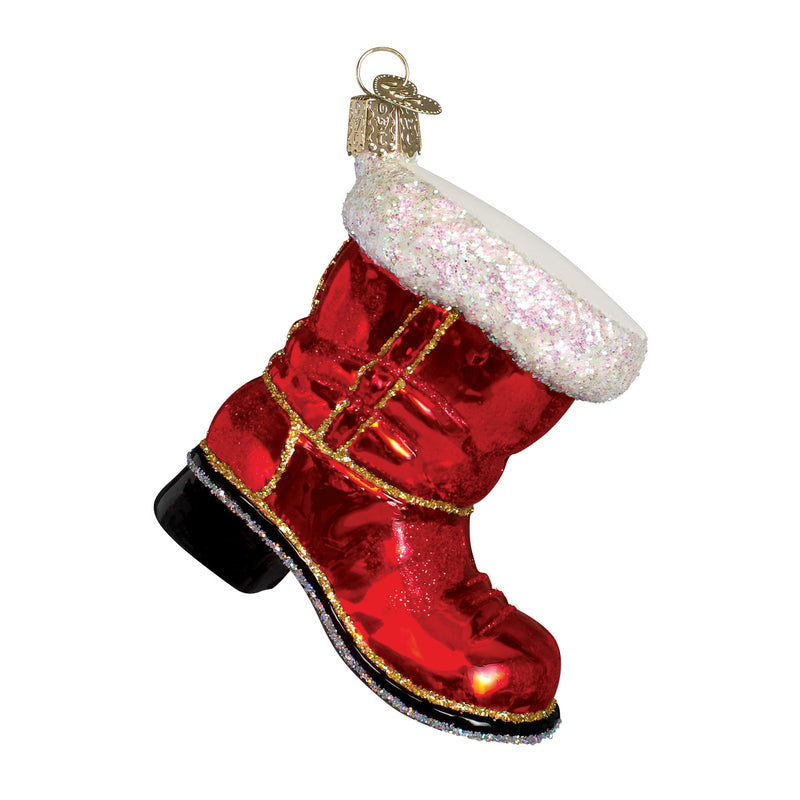 Santas Boot Glass Ornament - The Country Christmas Loft