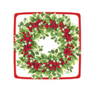 Holly and Berry Wreath Paper Salad & Dessert Plates