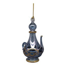 Smoky Blue Genie's Wish Lamp with Ornate Gold Filigree