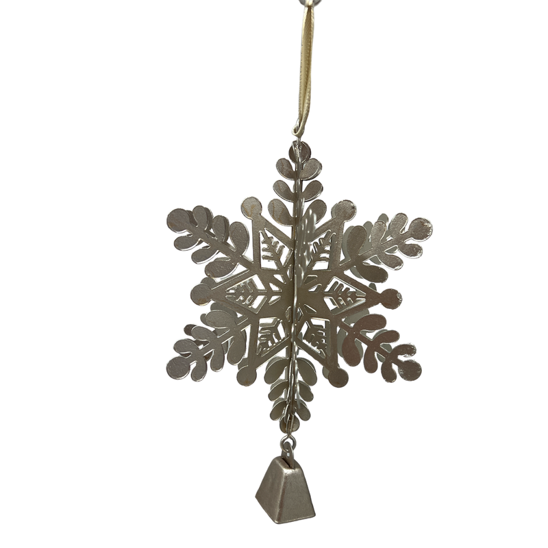 Snowflake With Rounded Branch Form and Bell Ornament