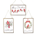 Glass Plate With Cardinal Ornament - - Christmas >> Ornaments >> Birds - by Kurt Adler