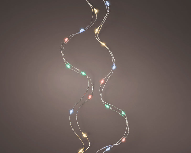 Micro Wire String Lights - 100 LED - Multicolor - Silver Wire
