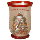 Frosted Glass Santa Hurricane Candleholder - Home & Living >> Candles >> Accessories - by Gerson