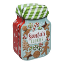 Jar Shaped Christmas Cookie Gift Tin -  Santa's Cookies