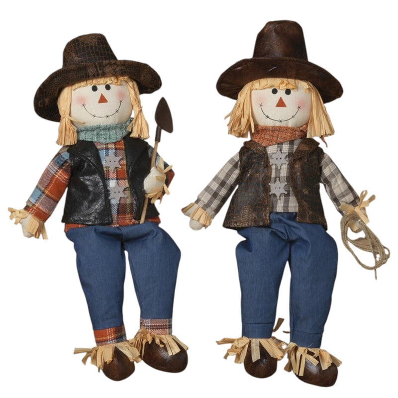 Western Farmer Scarecrow Sitter -