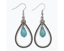 Antiqued Silver Earrings with Turquoise Drops - Gift Shoppe >> Jewelry >> Earrings - by Periwinkle By Barlow