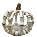 Lighted Resin Halloween Skeleton Pumpkin - Wide
