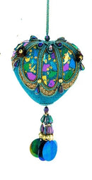 Peacock Heart-Shaped Ornament - Christmas >> Ornaments - by Kurt Adler
