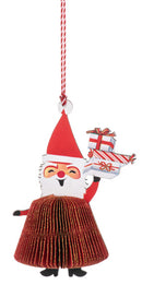 Vintage Honeycomb Santa Ornament - - Christmas >> Ornaments >> Santa Claus - by Midwest - view 2