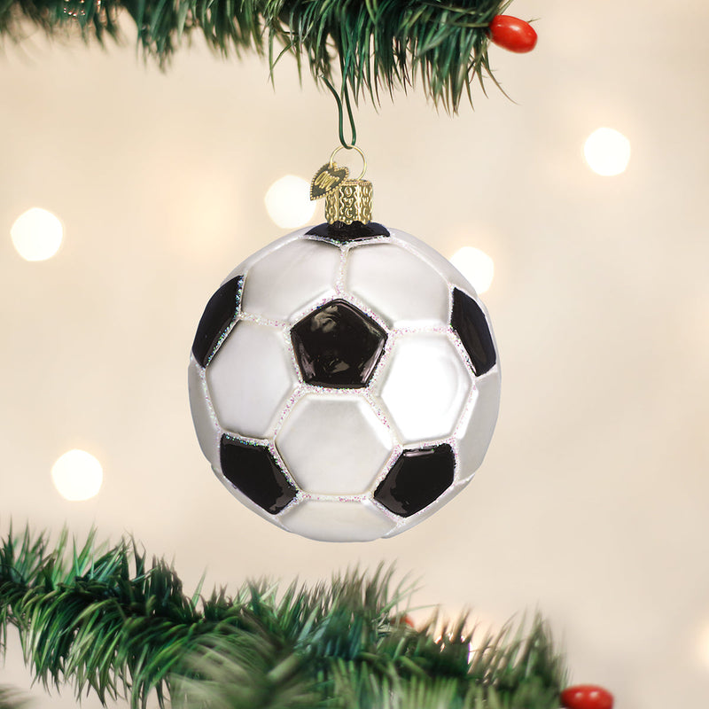 Soccer Ball Glass Ornament - The Country Christmas Loft