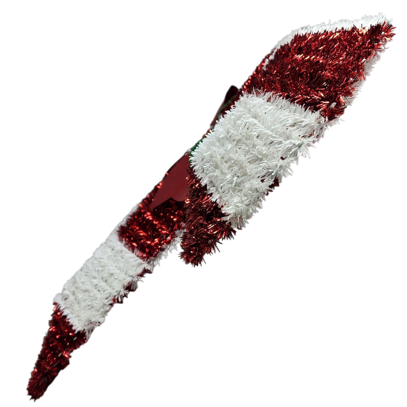 Crossed Candy Canes Tinsel Wall Decor - 19" Tall