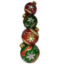 Lighted Red & Green Ornament Stack - 15 Inch