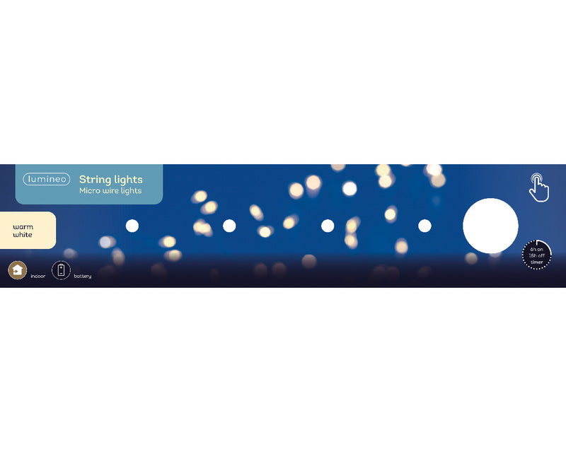 Micro Wire String Lights - 100 LED - Warm White - Silver Wire