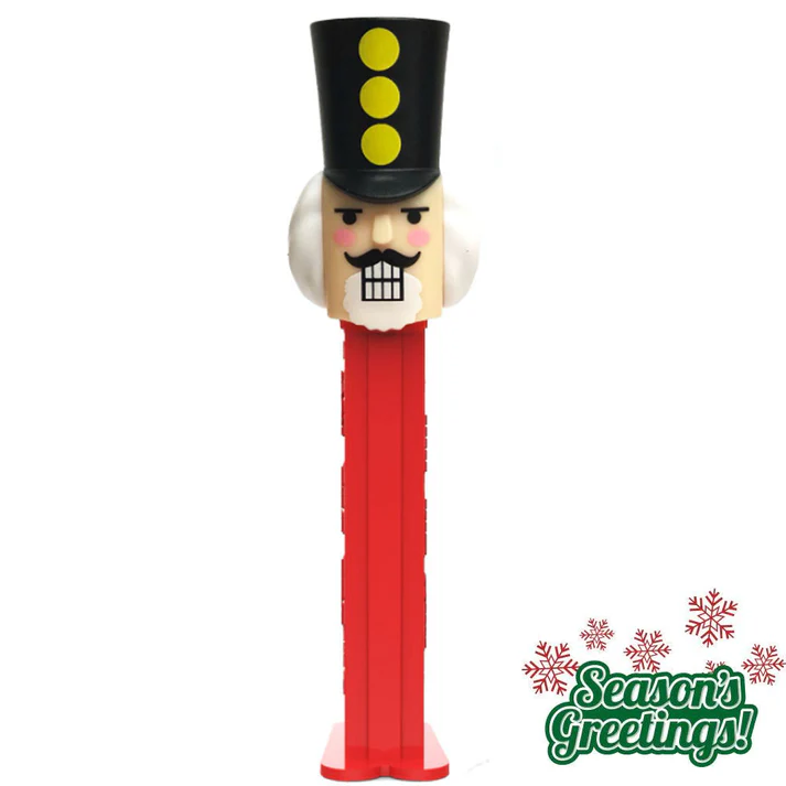 Christmas Pez Dispenser with 3 Rolls of Candy - Nutcracker