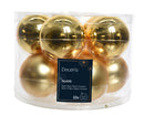 Glass 2.4" Ornaments - 10 piece Set - Shiny Gold - Christmas >> Ornaments >> Glass - by Decoris