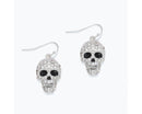 Sparkling Crystal Studded 3D Skulls Earrings