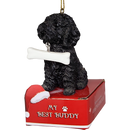 Poodle - Black with Bone Ornament