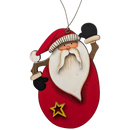 Saint Nick's Joyful Salute: Hand-Painted Plywood Ornament