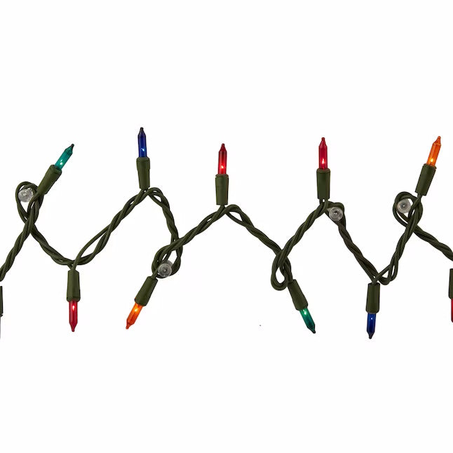 100 count Mini Light String - Multicolor/Green Wire