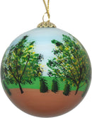 Hand Painted Glass Globe Ornament - Burlington Church Street Daytime - The Country Christmas Loft