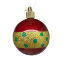 Candy Red Shatterproof Ball Ornament With Gold Glitter Band - Christmas >> Ornaments >> Shatterproof - by Christmas By Krebs