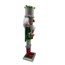 Red White and Green Nutcracker With Striped Hat
