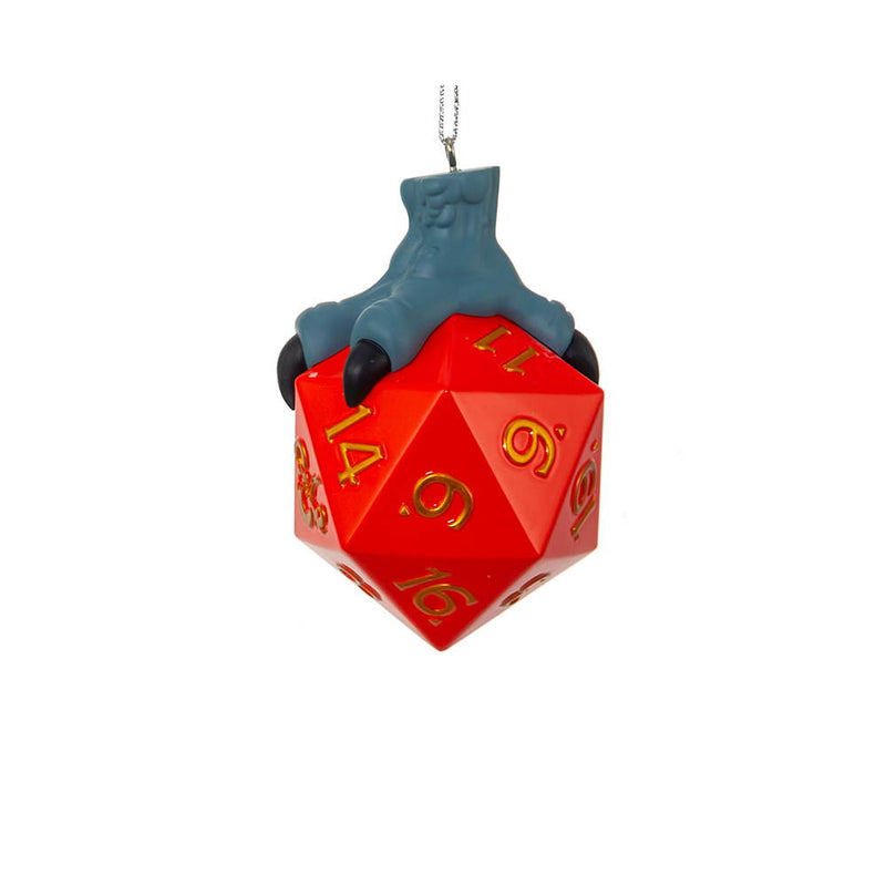 Dungeons And  Dragons Claw Holding  Red Dice Ornament