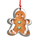 Gingerbread Cookie Cutter Ornament - Green Buttons