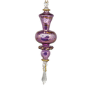 Floral Etched Glass Ruffle Glass Ball - Purple