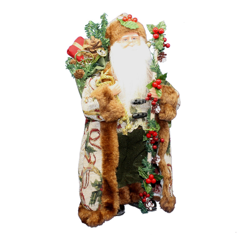 Santa Claus in Holly - 15 Inch - The Country Christmas Loft