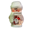 Country Cardinal Lighted Snowman with Hat and Scarf