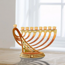Matashi Hand-Painted Enamel Red Menorah Candelabra - Holidays >> Hanukkah - view 3