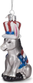 Nobel Gems Political Glass Ornament - Democratic Donkey - Christmas >> Ornaments >> Glass - by Noble Gems - view 3