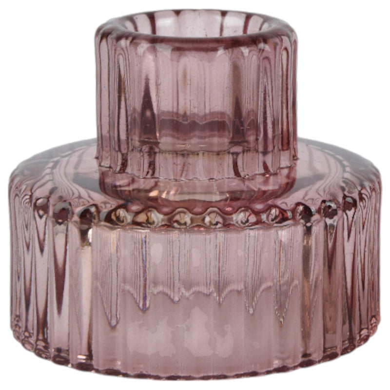 Glass Reversible Candle Holder -