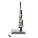 Silver Feather Mosaic Stocking Holder - Christmas tree