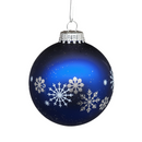 Krebs Value Glass Ball 4 pack - Snowflakes on Deep Blue - Christmas >> Ornaments >> Glass - by Christmas By Krebs - view 2