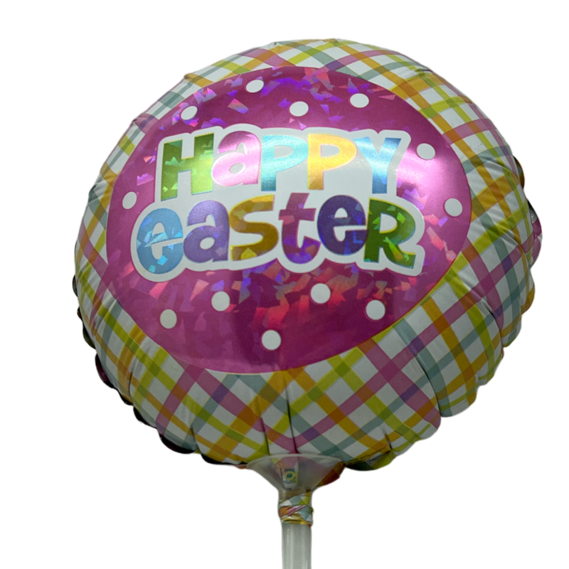 Easter Pre-Inflated - Happy Easter Plaid Balloon