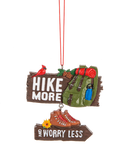 Hiking Ornament - Hike More And Worry Less - Christmas >> Ornaments >> Sports - by Ganz