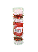 9 Tiny Metallic Bows In A Tube - White Pearlized/Red Metallic - Gift Shoppe >> Gift Wrap - by Paper Images - view 2