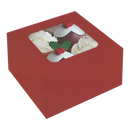 Bakery Box - 4 Cup Cakes or Cookies - Red Foil