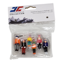 6 Piece sitting figurines with Skis - Red/Orange