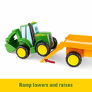 John Deere Lights and Sounds Farmin' Friends Toy Hauling Set with Truck and Backhoe Tractor - Toy Shoppe >> Cars and Trucks -