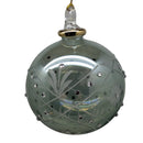 Sage Green Ball Ornament with Crystal Chatons and Gold Crown