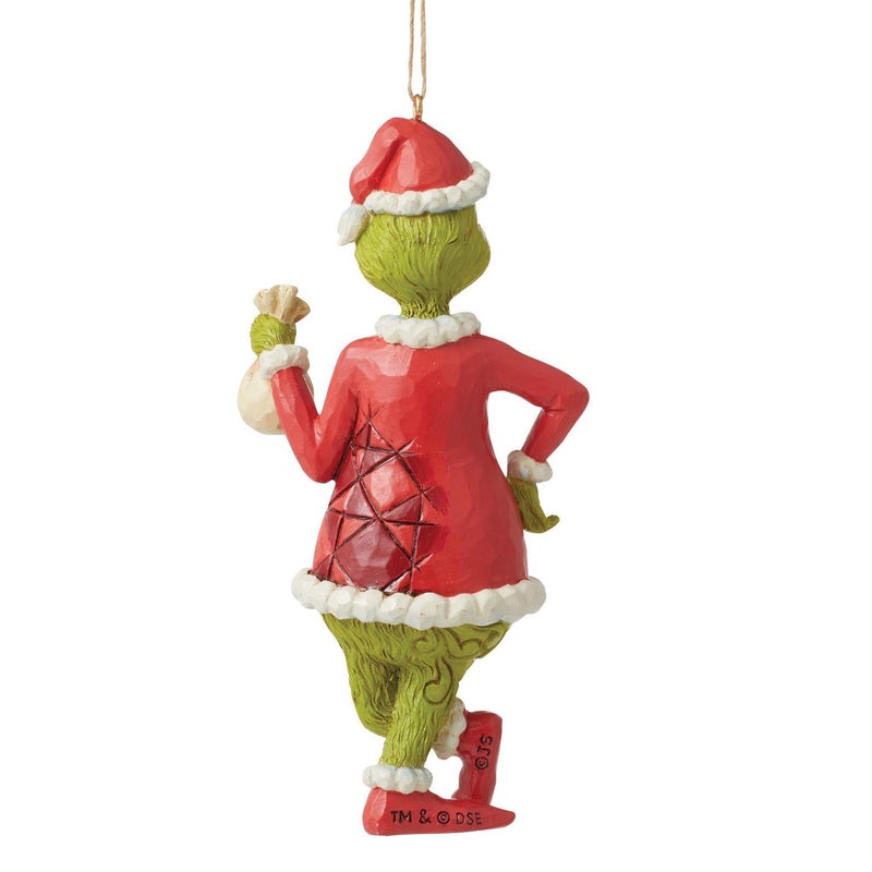Grinch with Bag of Coal Ornament - The Country Christmas Loft