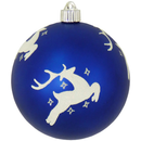 6" (150mm) Commercial Shatterproof Ball Ornament - Regal Blue with Reindeers - Christmas >> Ornaments >> Shatterproof - by Ch