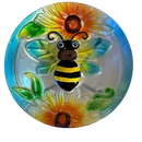 Bumble Bee Fused Glass Bird Bath - Home & Living >> Garden - by Gerson - view 2